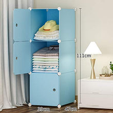 Armadio semplicità 3 Porte Locker Organizzatore di Plastica A 3 Strati 3-Gitter Ripiani Cube Abbigliamento Piedi Camera da Letto Casa Blu 39X47X111CM MXJ61