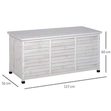 Panca Contenitore da Giardino 127x56x60 cm in Legno di Abete Bianca