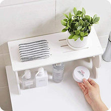 UWY Landing White Bagno Mensola per Doccia Toilette Cosmetici Portaoggetti Bulkboard Pannello di plastica in Legno Supporto Combinato Appeso Supporto in Legno