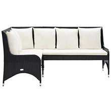 vidaXL 2X Divani Angolari da Giardino Arredo Sofà Dormeuse Esterno Divanetti Chaise Longue Poltrone Canapè Salotto in Polyrattan Nero