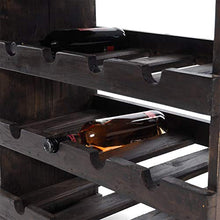 DESIGN DELIGHTS CANTINETTA "RUSTIQUE" - Portabottiglie in Legno Massiccio, 70 x 70 x 38 cm, nero
