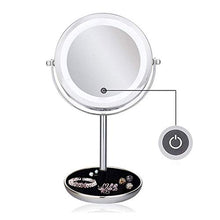 Specchio Per Trucco Led Portatile Illuminato Con Led 5X Specchio Ingranditore Specchi Da Barba Su Due Lati Specchio Touch Screen Da Appoggio Con Scatola Portaoggetti Per Soggiorno Camera Da Letto