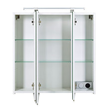 Schildmeyer Armadietto con specchio 80 x 75 x 16 cm, Lucido bianco, 80 x 75 cm
