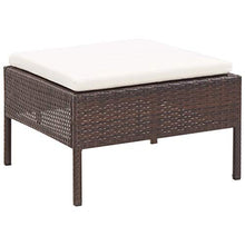 Tidyard Set Divani da Giardino in Polyrattan, Set di Mobili da Giardino, Set Divano Esterno con Cuscini 3 pz Marrone
