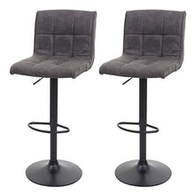 Mendler Set 2X sgabelli Lounge HWC-B13 Tessuto Effetto Scamosciato Grigio Scuro