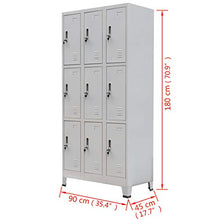 FAMIROSA Armadio con 9 Armadietti in Acciaio 90x45x180 cm Grigio