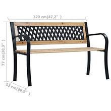 E E-NICES Panchina da Giardino 120 cm in Legno