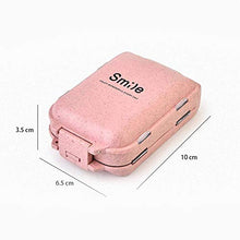 Scatola porta pillole mini portatile da viaggio per la casa, 2 pezzi, rosa