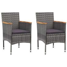 FAMIROSA Set Mobili da Pranzo da Giardino 3 pz Grigio Polyrattan Acacia-8317