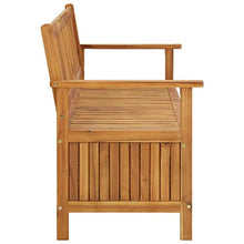 Panchina da giardino con vano portaoggetti, in legno di acacia massiccio, 148 cm