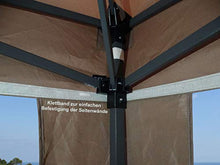 QUICK STAR Gazebo Pop-Up 2,5 x 2,5 m Beige con 4 fianchi Easy Velcro con 2 cerniere