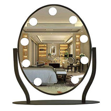 Specchio per Trucco con 9 lampadine Specchio per Trucco a LED in metallo nero Tre tipi di Specchio luminoso Luminoso Specchio Cosmetico Rondes Avec Miroir Adatto per specchiera da bagno Può essere ruo