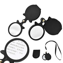 HelloCreate - Lente d'ingrandimento 10x, pieghevole, portatile, con borsa in pelle