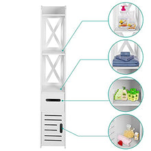 GOTOTOP Armadietto da bagno con 2 livelli ausiliari impermeabile, organizer per stanze, 120 x 22 x 22,5 cm