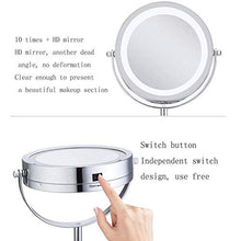 Specchio per Il Trucco, Specchi da Bagno per Parete con Mensola Specchi da Viaggio per Le Donne Specchio per Il Trucco Illuminato A LED, Specchio con Ingrandimento 10X con Luce