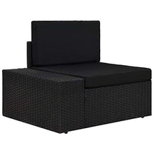 vidaXL Set Divani da Giardino 6 pz in Polyrattan Nero