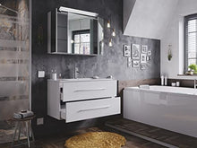 Set di mobili da bagno Firenze 90 2 parti rovere chiaro e armadio specchio