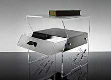 Slato Comodino con cassetto design moderno in plexiglass Amon (cm.35x41x43H)