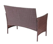 Mendler Salottino da Esterno Giardino HWC-D82 polyrattan Marrone con Cuscini Avorio
