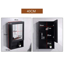 Specchio A Parete con Mensola Mobile con Specchio Mobile Bagno A Muro Mobile A Specchio da Bagno in Alluminio Space (Color : Black, Size : 40 * 12.5 * 70cm)