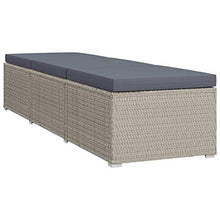 Festnight Lettino Prendisole con Cuscino in Polyrattan Grigio