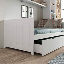 Letto con cassetti laccato bianco da 90 x 190 cm