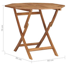 Festnight Tavolo da Giardino Rotondo Pieghevole 85 cm in Legno Massello di Teak Tavolo Sala da Pranzo