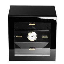 LSX Scatola di sigari Cigar Box, Cigar Humidor Legno di Cedro Cigar Box Tre Strati di Nero può Contenere 50 OYO (Size : 22x24x24cm)