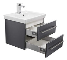 emotion Lavabo con mobiletto, Legno, Antracite Lucido, 50, 2 unità