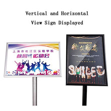 T-shape A2 Poster Stand Display Pubblicità Sign Stand Avviso Supporto for insegna - Heavy Square Base in acciaio, Alluminio Snap Open Frame for A2 Grafica, sia verticale che orizzontale Visualizza seg