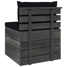 vidaXL Divano Centrale da Giardino Pallet con Cuscini in Legno di Pino