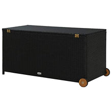 vidaXL Contenitore da Giardino Nero 130x65x115 cm in Polyrattan