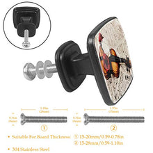 Note musicali e tre rose Pomelli per Porta Set di 4 Pomelli per Mobili Manopole per Cassetti Cucina Armadio Vetro