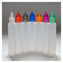 Trasparente 5pcs 30ml Bottiglia di plastica della bottiglia del contagocce di stile della penna vuota da 30 ml con il cappuccio variopinto e la punta lunga della bottiglia di liquido e della punta lun