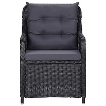 SKM Set da Pranzo da Giardino 9 pz in Polyrattan Nero (142.5kg)
