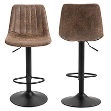 benzoni Set 2 Sgabelli Imbottiti 43x46,5x91-10 cm in Similpelle Marrone