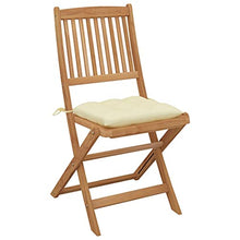 vidaXL Sedie da Giardino Pieghevoli 2 pz con Cuscini Massello Acacia