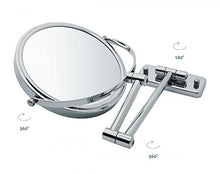 Sanwood BEA - Specchio da Trucco a Parete, Satinato, Visione Normale su Un Lato e ingrandimento 5X sull'altro
