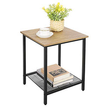 VASAGLE Set di 2 Tavolino da Salotto, Comodino in Stile Industriale, Struttura Resistente in Acciaio, Soggiorno Camera da Letto, Assemblaggio Semplice, Marrone Miele e Nero