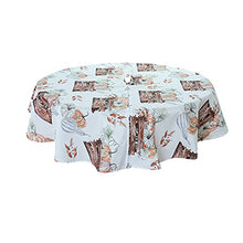 Tovaglia rotonda con occhiello e chiusura lampo, resistente alle pieghe, antimacchia, impermeabile, per campeggio, picnic, terrazza, per 4 persone, 152,4 cm