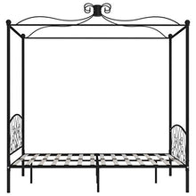 SKM Letto a Baldacchino Nero in Metallo 140x200 cm (28.2kg)