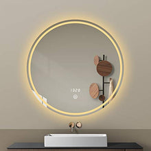 Specchio da bagno specchio luminoso a led intelligente specchio rotondo specchio da trucco con specchio da trucco leggero specchio da bagno oscuramento continuo singolo tocco disappannamento con tem