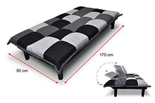 SAMIRA Divano Letto clic clac in Tessuto Grigio Scuro - Nero - Grigio Chiaro - Divanetto MOD. Russell