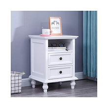 AINIYF Comodino in Legno massello Comodino Camera da Letto nordica Armadietto Semplice con 2 cassetti e 4 Gambe Lunghe (Color : White, Size : 40cm)
