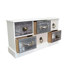Clic-And-Get Mini Cassettiera Cassetti Cassetta Accessori Legno Organizzazione Vintage Shabby Armadio - 6 scompartimenti Largo