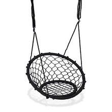 Relaxdays Altalena da Giardino a Rete, per Bambini e Adulti, Regolabile, Ø 120 cm, Portata Max. 150 kg, Nera