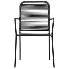 SKM Set da Pranzo da Esterni 9 pz in Corda di Cotone e Acciaio Nero-8280