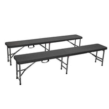 Arebos - Set di 2 panche da birra pieghevoli | con maniglia | 180 x 75 x 74 cm | per campeggio | feste | campeggio | panche da giardino | panca da birra | panche da giardino | set da 2 pezzi