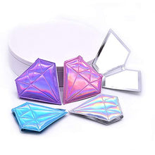 WXFF Palmare 4pc a Forma di Diamante Trucco Specchio Portatile Specchio Portatile a Mano Pieghevole ingrandimento Specchio Specchio cosmetico Specchio Compatto Specchio Trucco