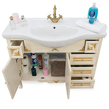 SHOP CHIC arredo bagno mobile con lavabo in stile barocco avorio e oro